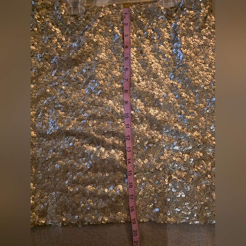 Gold Sequin Pencil Skirt - Women's Elegant Party Skirt Medium - Picture 8 of 10